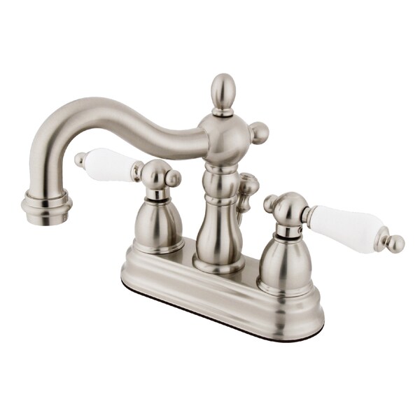 Heritage, 4" Centerset Bathroom Faucet, Brushed Nickel